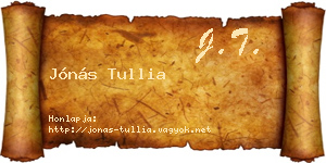 Jónás Tullia névjegykártya